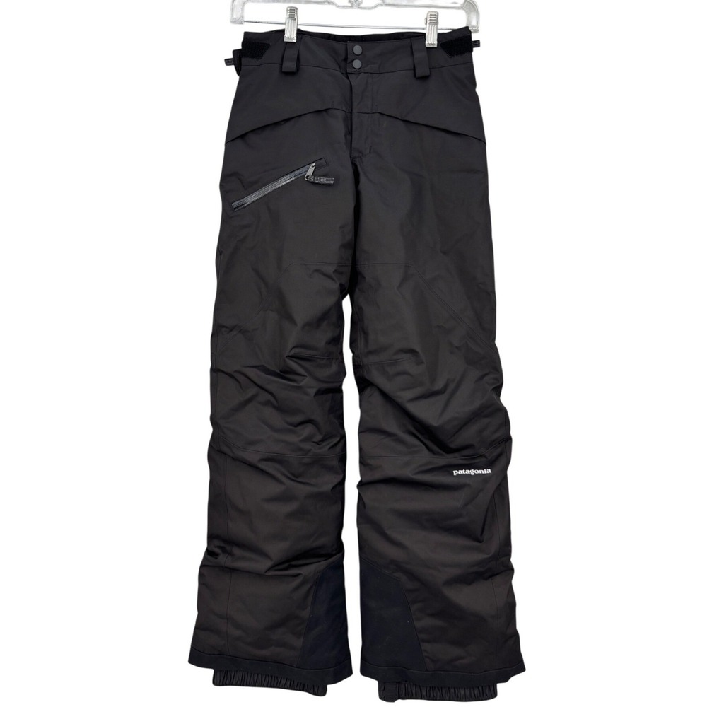 Patagonia Kids Black Insulated Snow Pants H2No Waterproof Grow-Fit Size 12 L